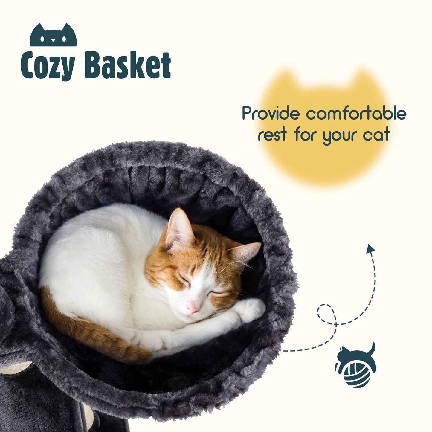 HOOMIC 65in Multi-Level Cat Tree for Multiple Cats