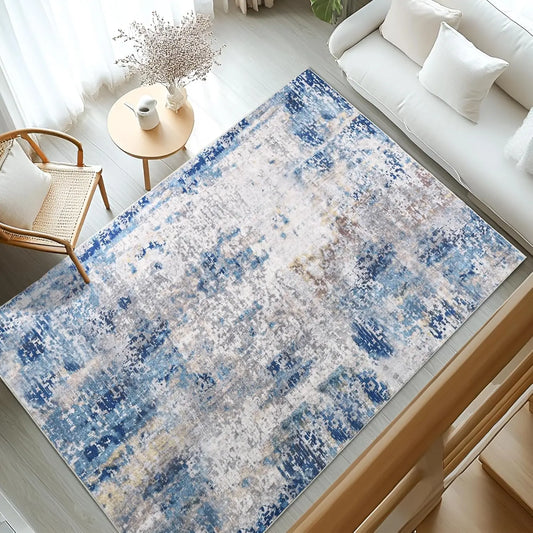 Modern Abstract Area Rug Non Slip Soft Machine Washable