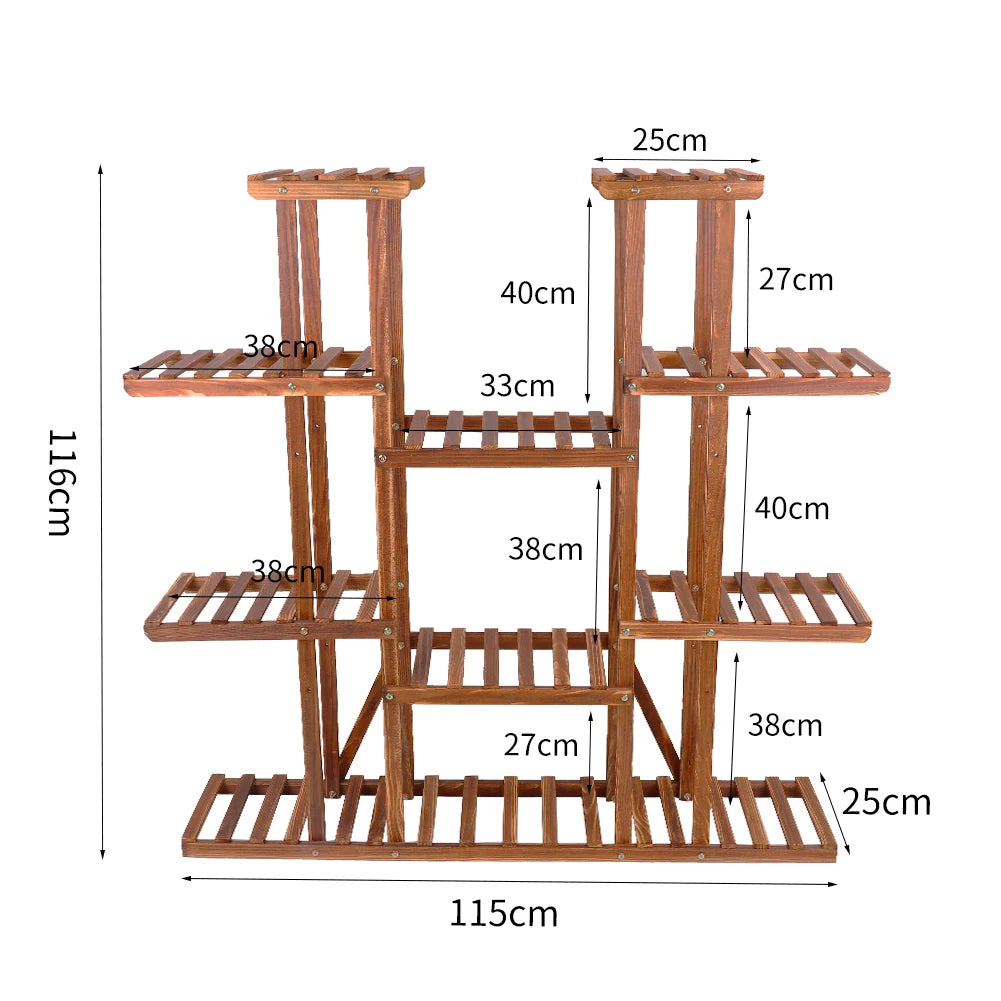 Versatile Wood Flower Rack Plant Stand For Indoor Outdoor