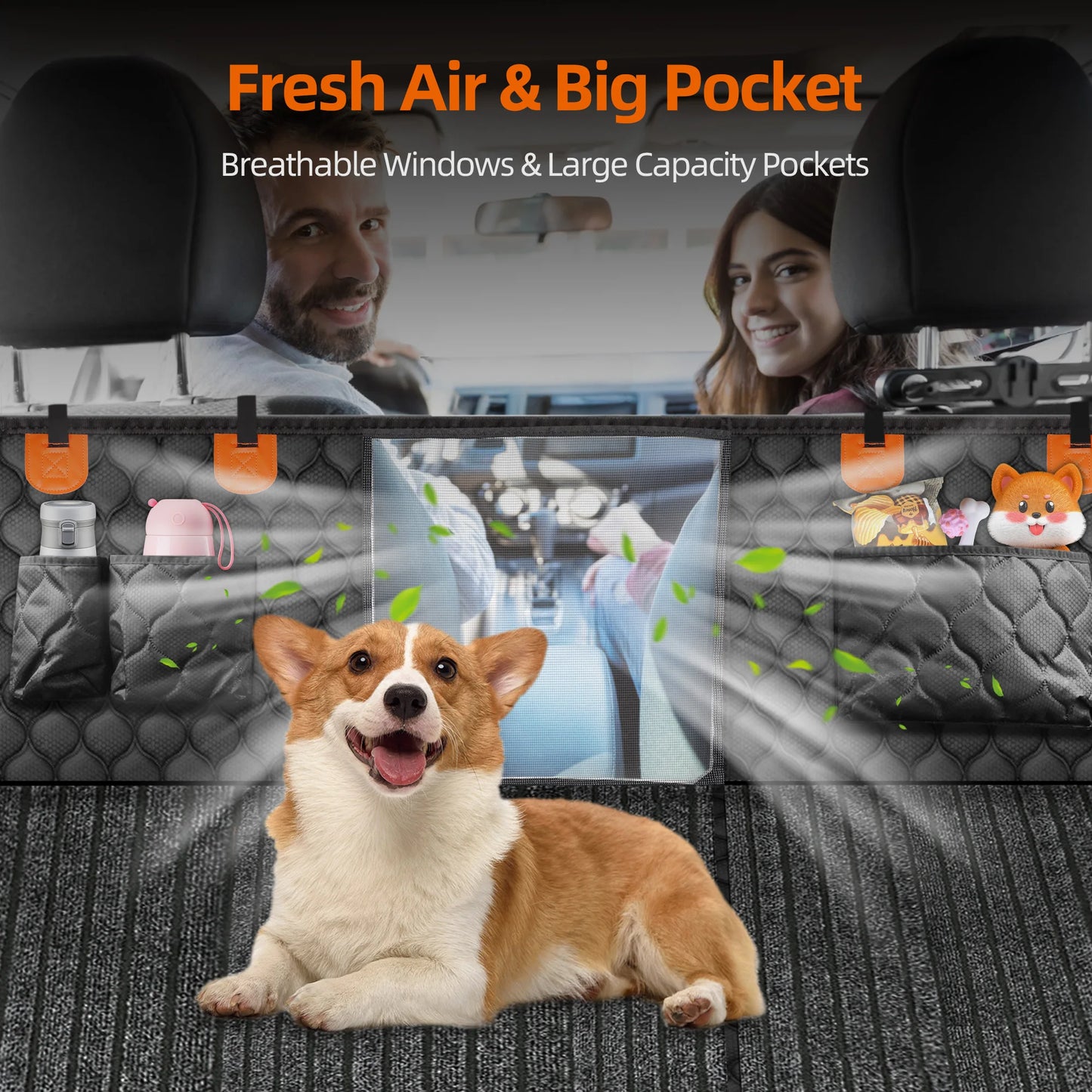 Dog Back Seat Extender Waterproof Non Slip Car Cover