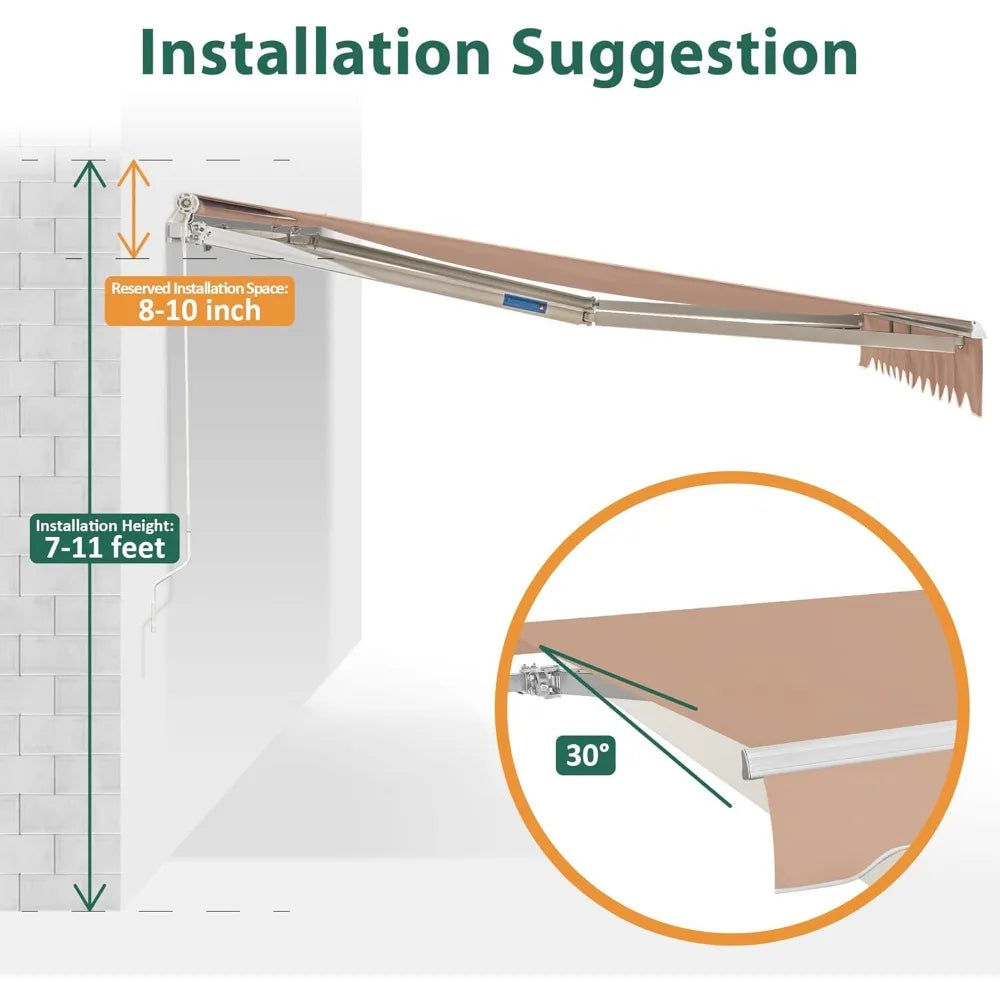 Manual Retractable Patio Awning for Stylish Outdoor Shade
