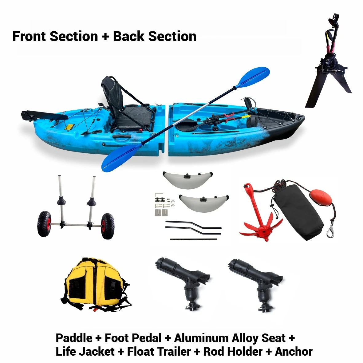 Portable LLDPE Kayak Canoe With Split Shell For Solo Tandem