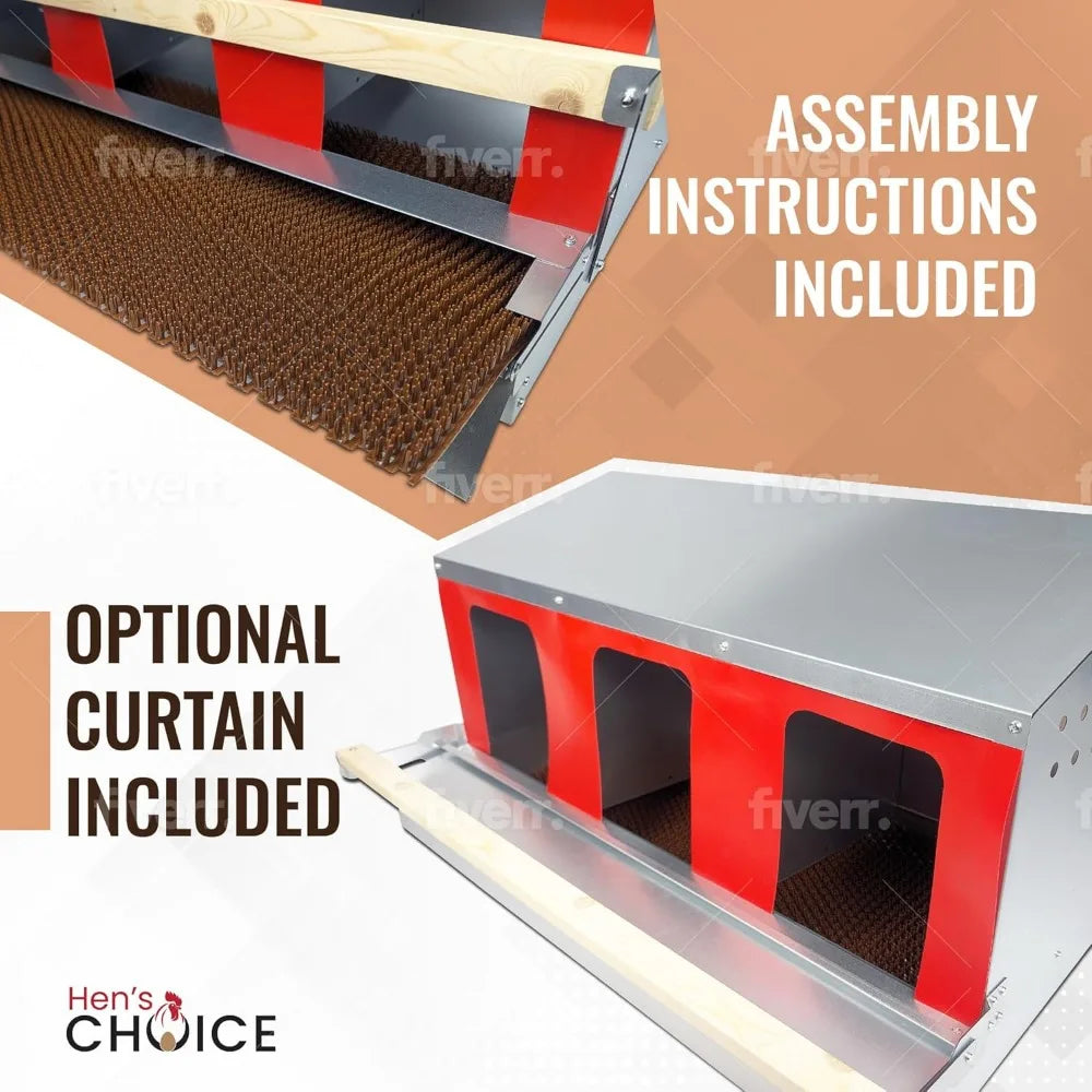 Roll Out Galvanized Nest Box With Roll Away 3 Compartments