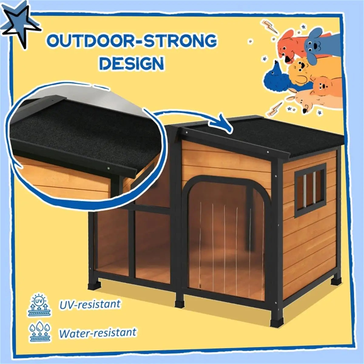 Eco-Friendly Weatherproof Dog House for Outdoor Comfort