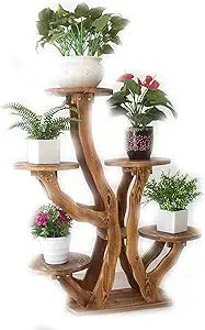 Wooden Tiered Flower Rack for Stylish Indoor and Outdoor Display