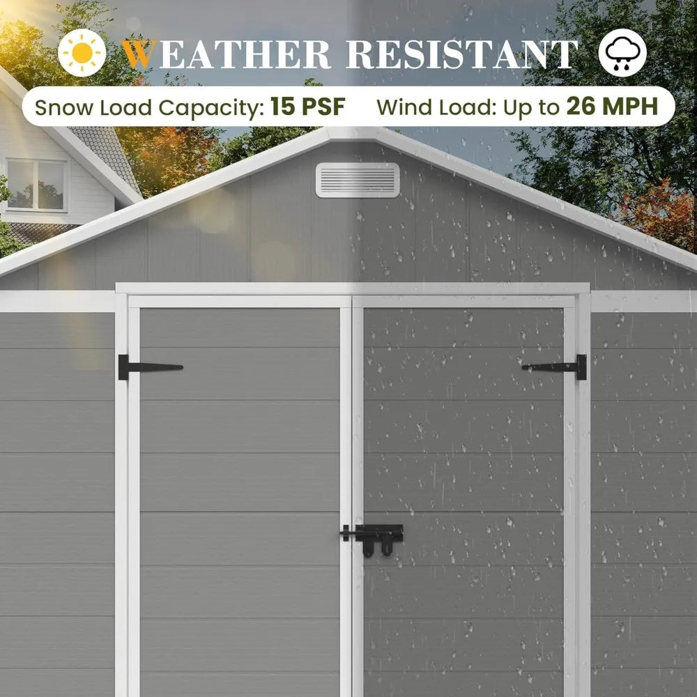 8x10 Resin Outdoor Storage Shed Floor And Lockable Door