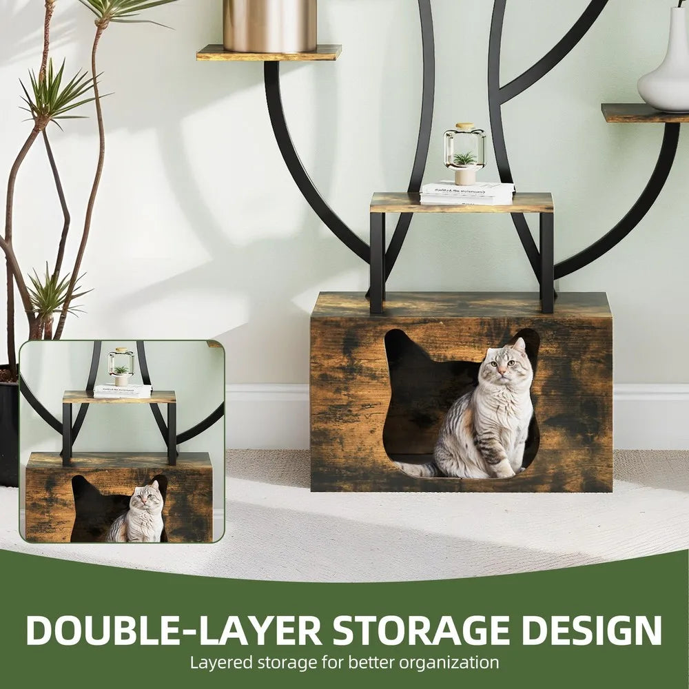 Stylish 8 Tiered Corner Plant Stand with Grow Lights