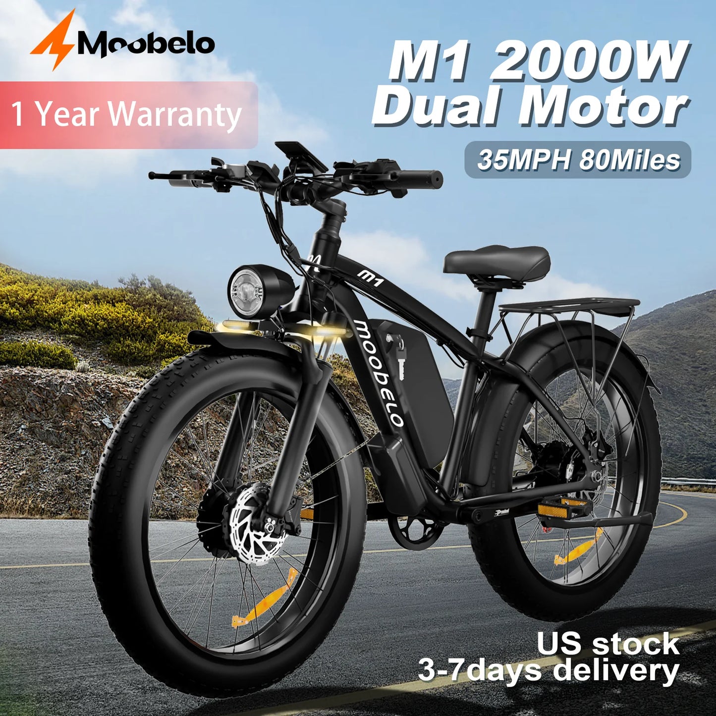 ZEEGR F1 48V 2000W Front Suspension Fat Tire EBike DualMotor