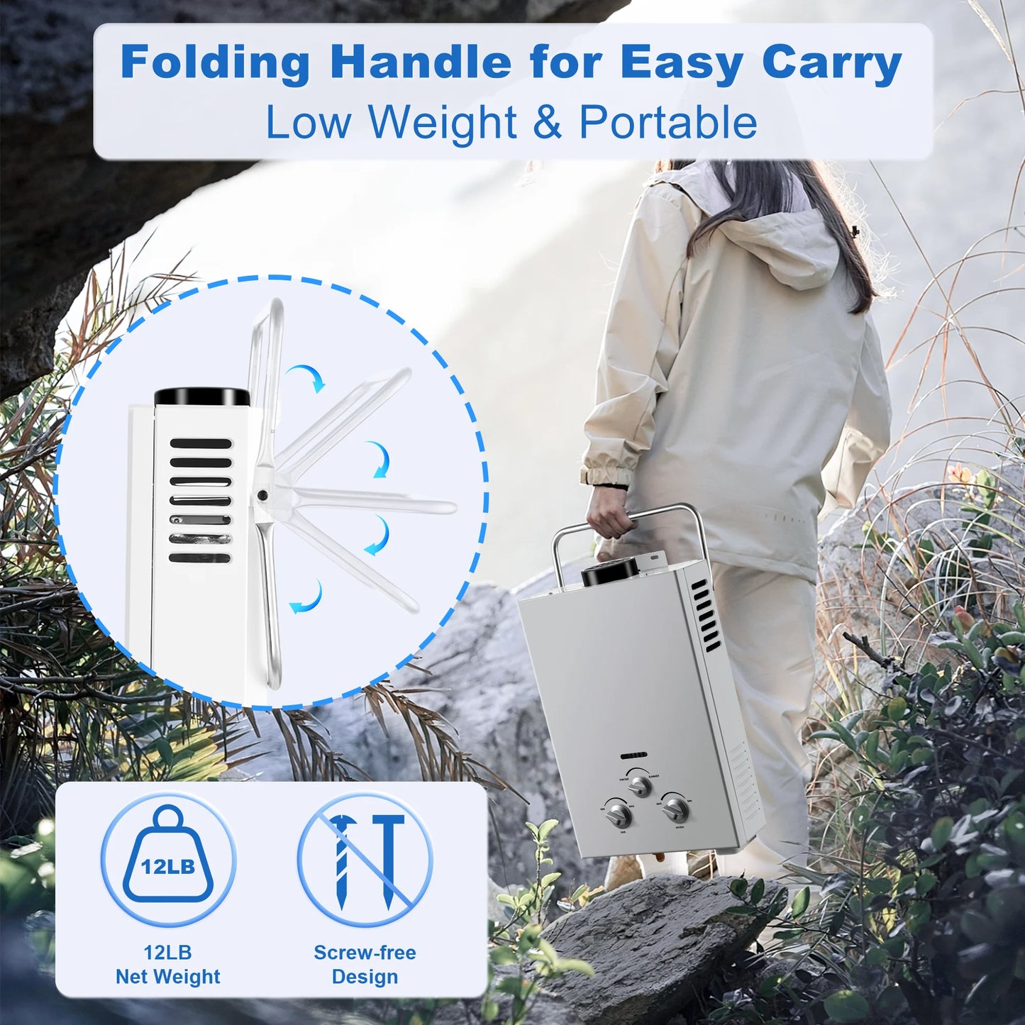 Portable Propane Tankless Water Heater 6L With Instant Hot