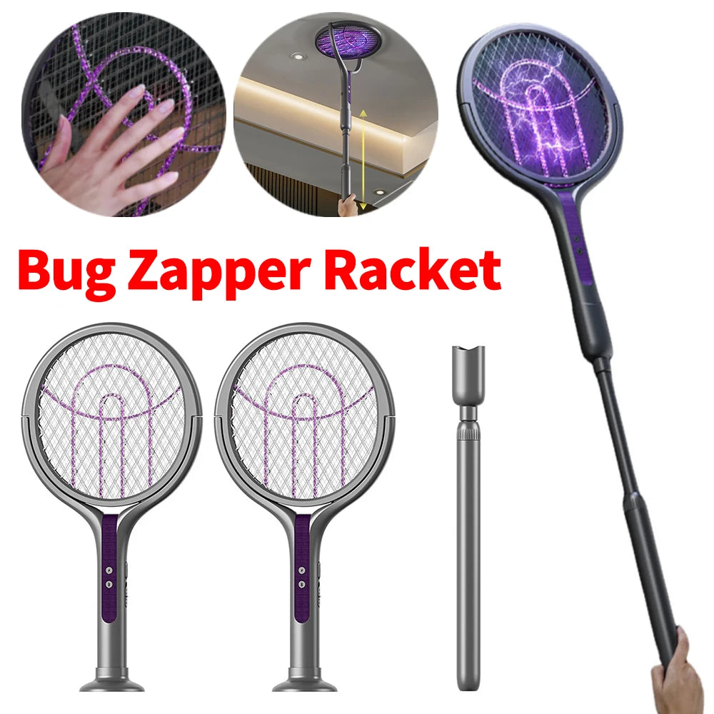 Rotating Bug Zapper Racket 2 In 1 Fly Killer Indoor
