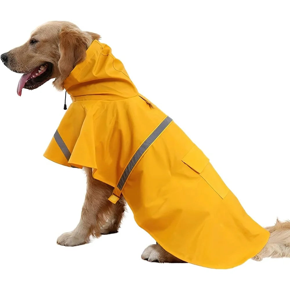 Waterproof Adjustable Dog Raincoat With Reflective Strips