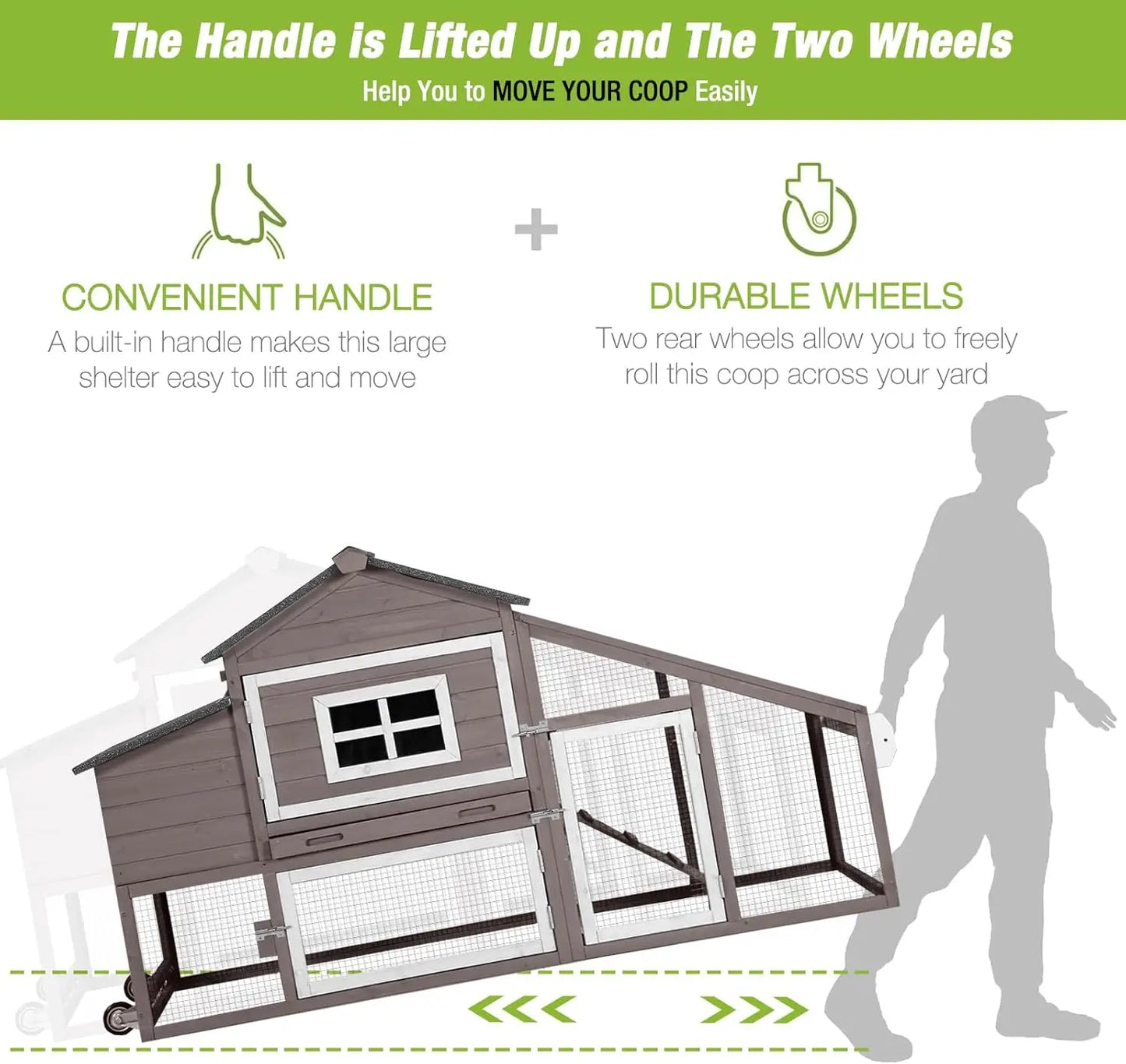 Mobile Chicken Coop With Wheels Expandable Tractor 2 To 4