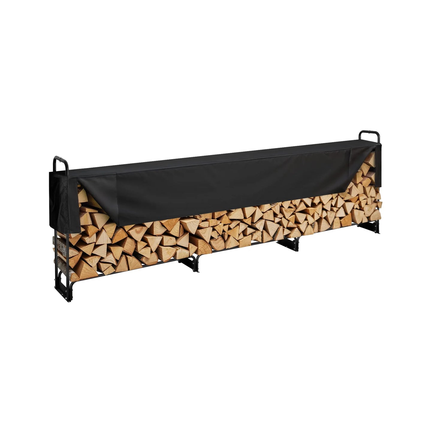 Outdoor Firewood Rack With Cover Heavy Duty Holder Patio