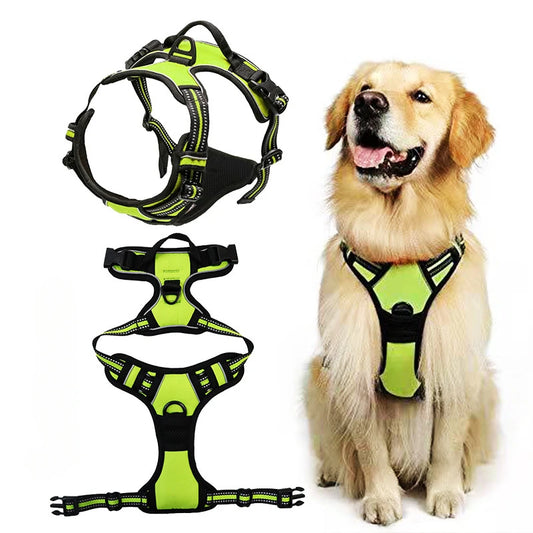 Reflective Dog Harness Vest Chest Strap With Durable Leash