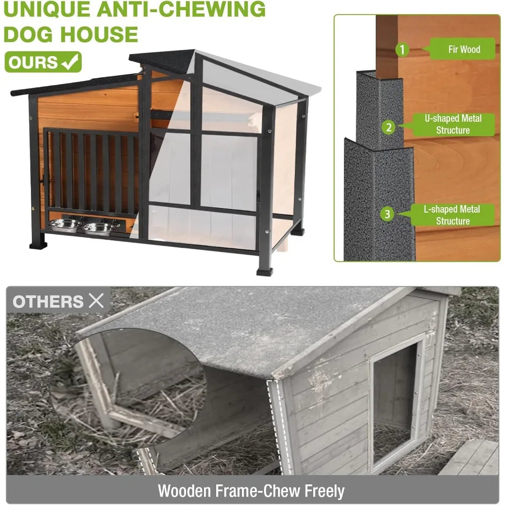 Heated Outdoor Dog House With Insulation And Heating Pad
