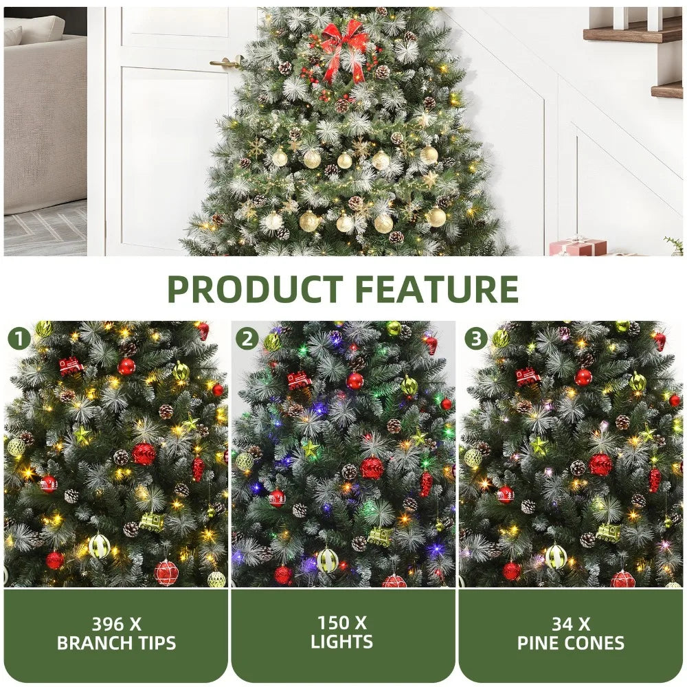 9 Ft Prelit Decorated Scotch Pine Christmas Tree Lights