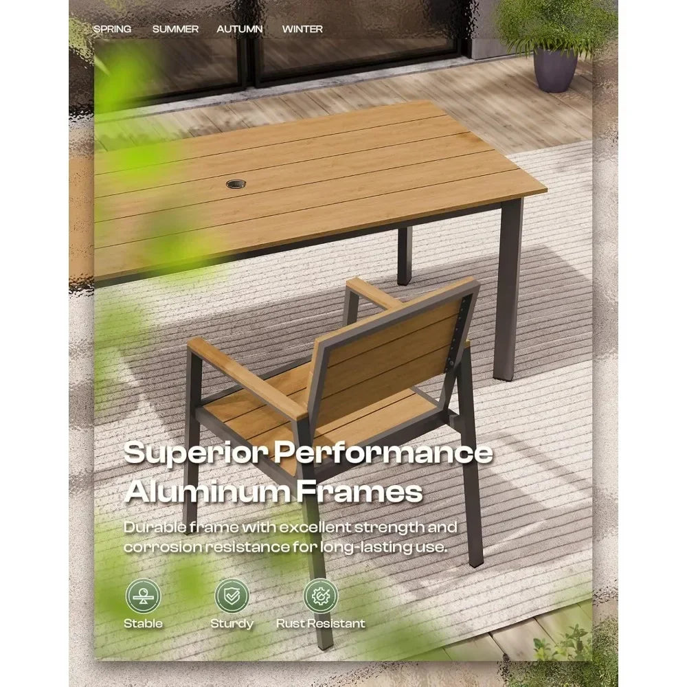 Durable 7-Piece Outdoor Patio Dining Table Set