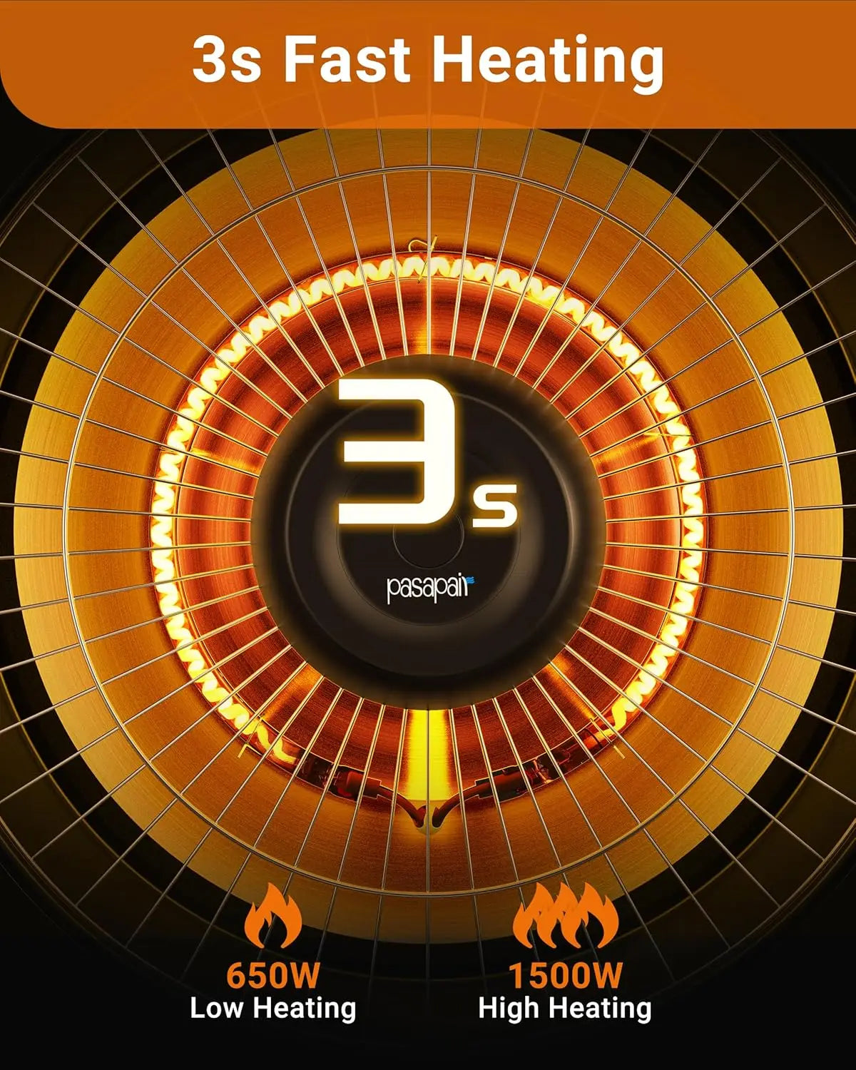 Patio Heater 1500W Infrared With Remote Outdoor Hanging