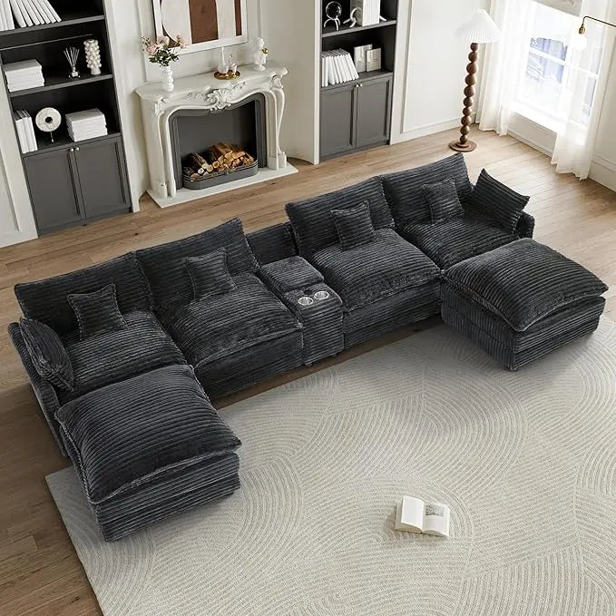 Cloud Couch Modular Gray Sectional With Chenille Comfort