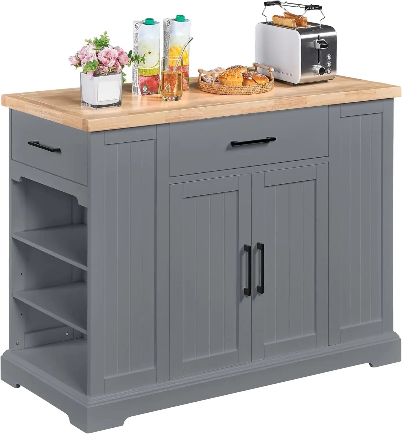 Stylish Kitchen Cart on Hidden Wheels with Ample Storage