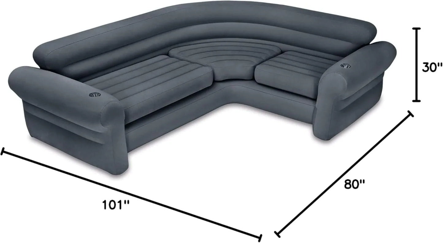 Inflatable Corner Sofa L Shaped Sectional With Cupholders