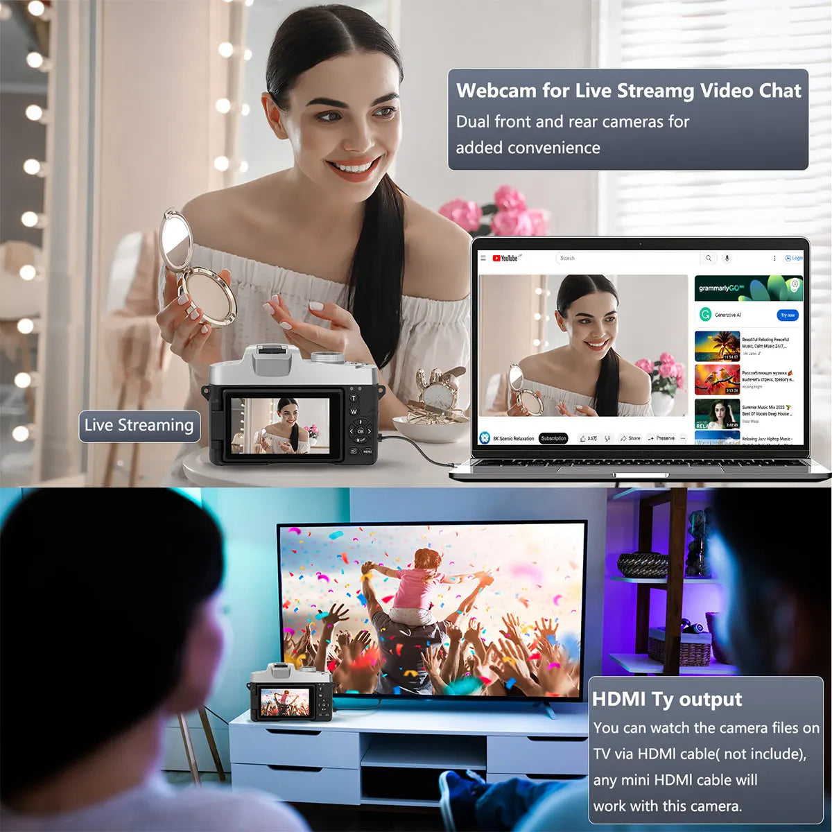 75MP 4K Vlogging Camera With Flip Screen And 18X Zoom