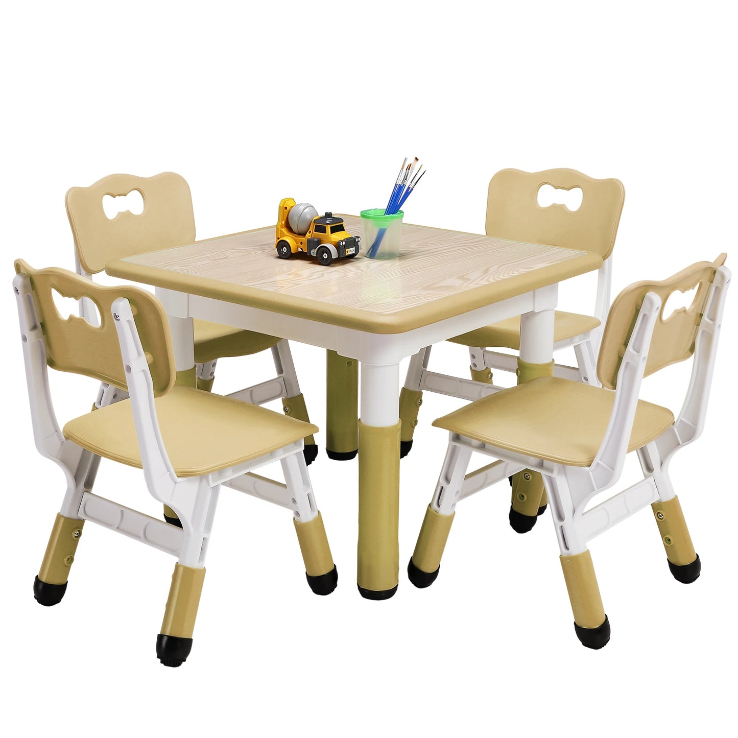 Height Adjustable Kids Table and Chairs for Ages 3 8