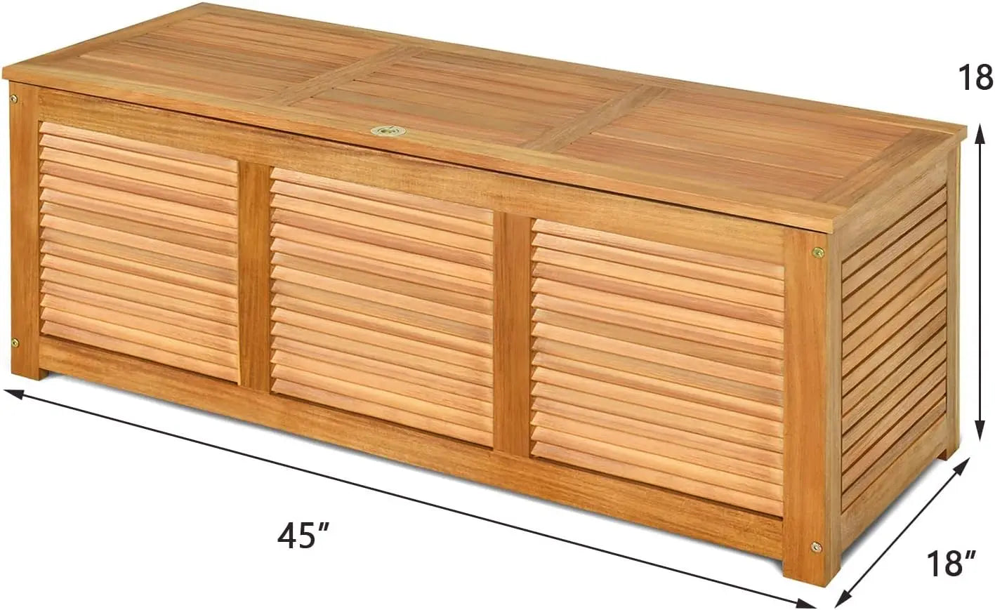 Acacia Wood Deck Box Outdoor Storage Bench For Cushions