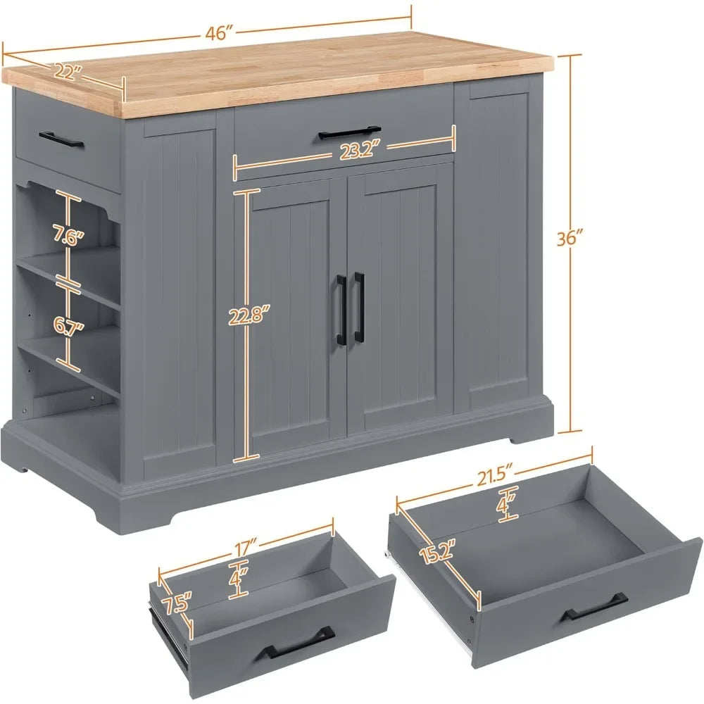 Stylish Kitchen Cart on Hidden Wheels with Ample Storage