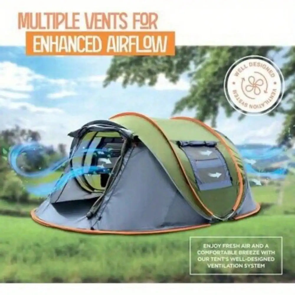 4-Person Easy Pop Up Tent With Waterproof UPF50+ Protection