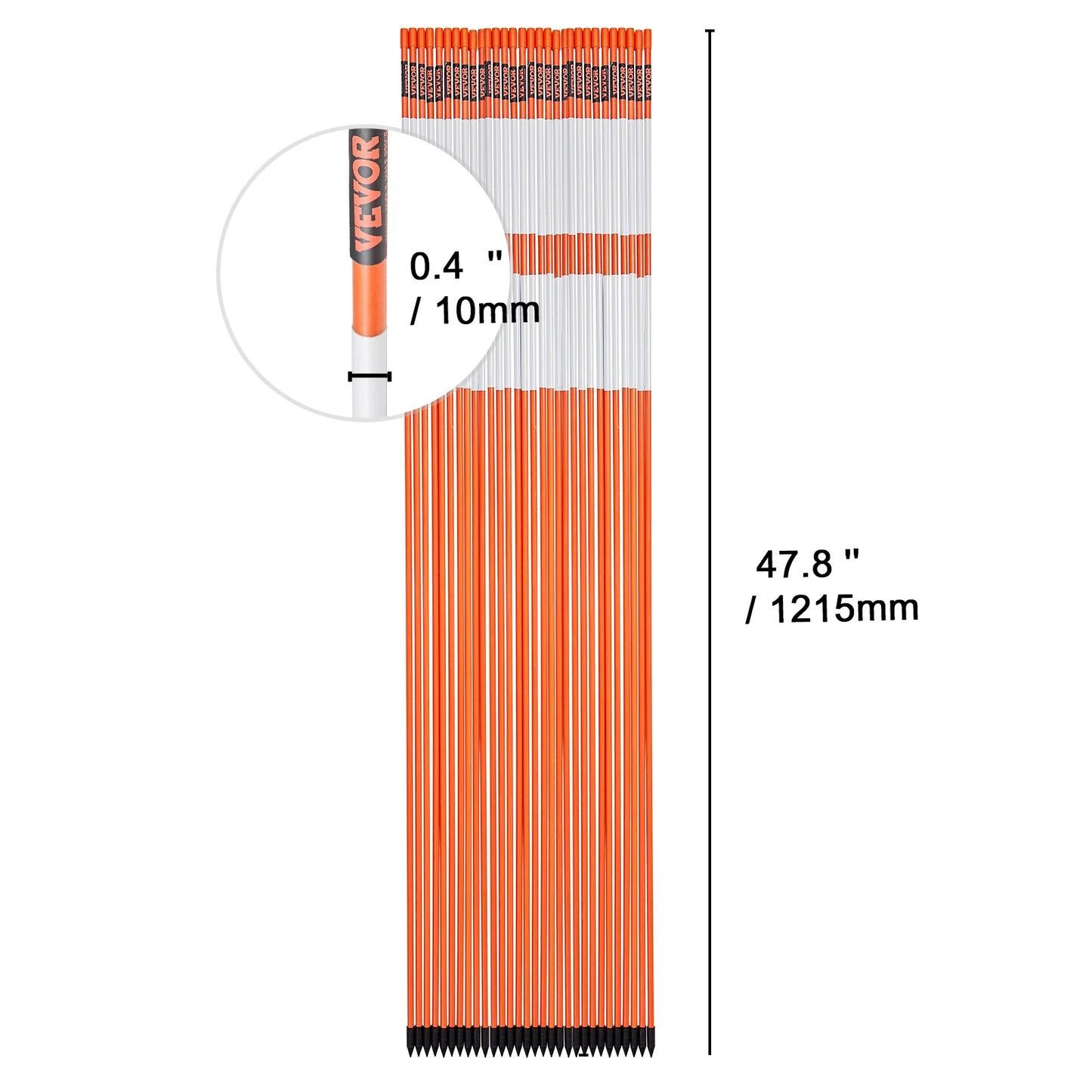 Driveway Markers 48 Inch Fiberglass Poles Reflective