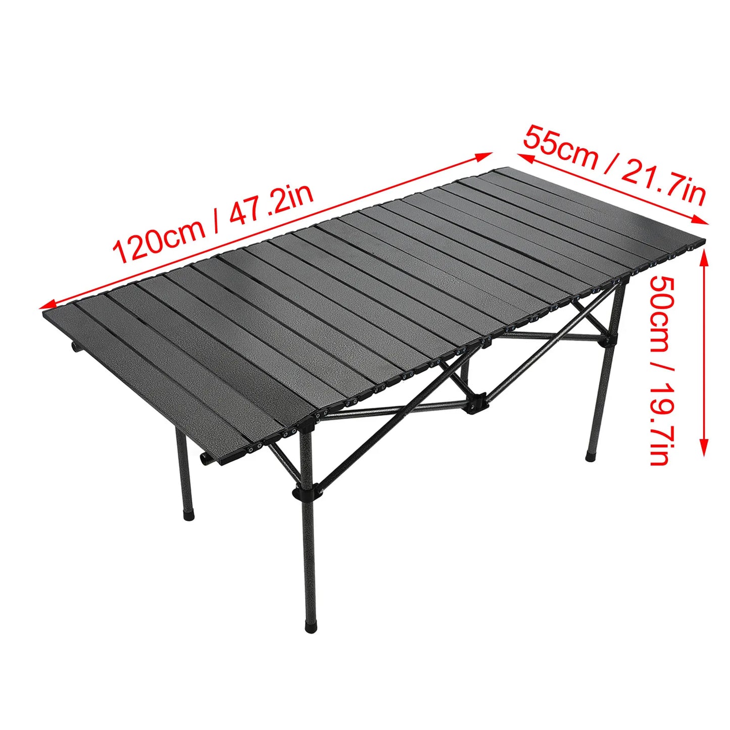 47 Inch Outdoor Folding Picnic Table With Storage Basket
