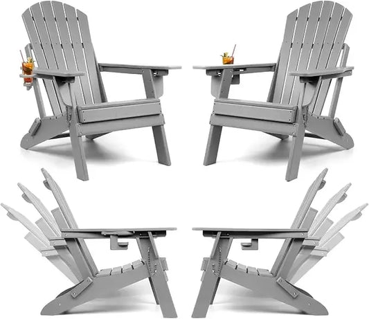 Folding Adirondack Chairs With Adjustable Backrest Deluxe
