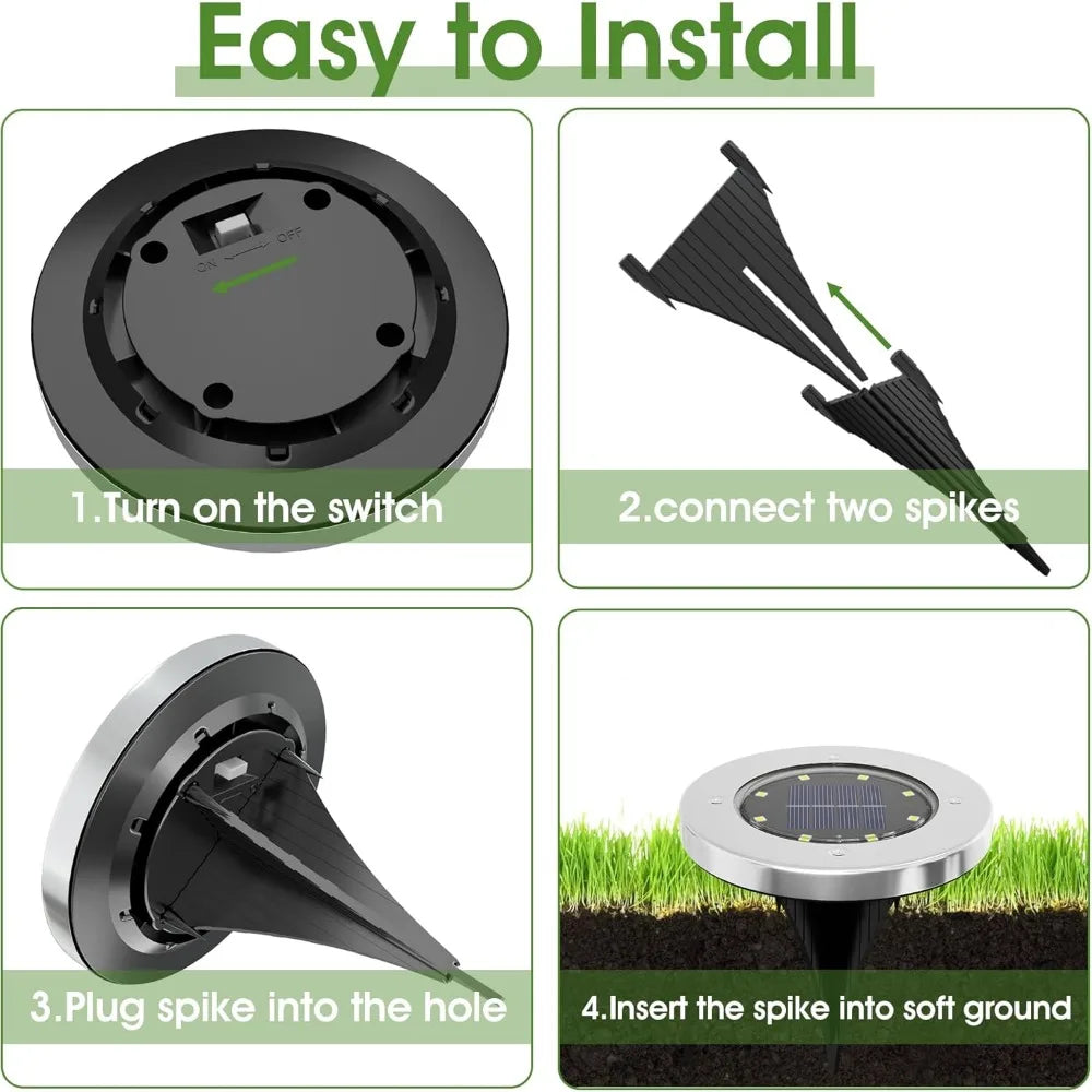 Waterproof Solar Lights 12 Pack for Outdoor Illumination