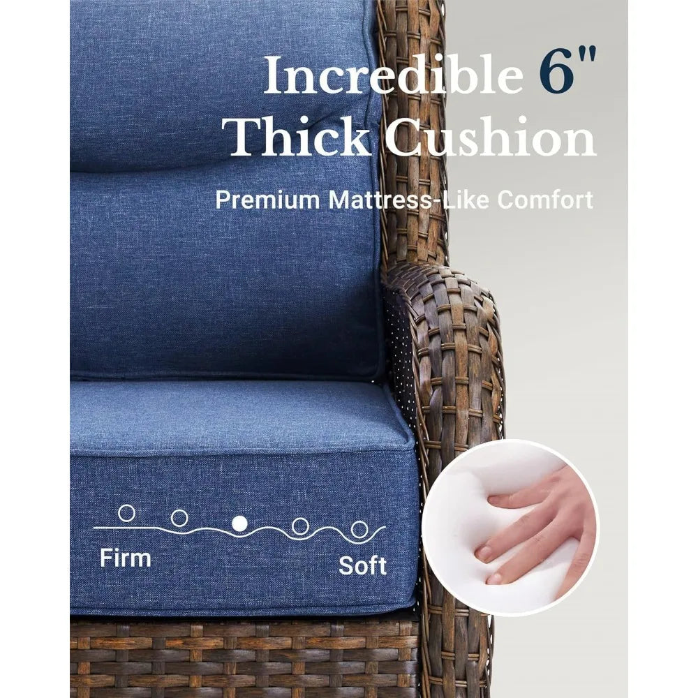 Luxury Outdoor Swivel Rocker Patio Chairs Set With Cushions