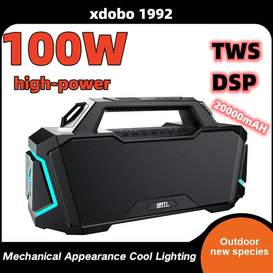 XDobo1992 100W Bluetooth Speaker with Waterproof Design and RGB Lights