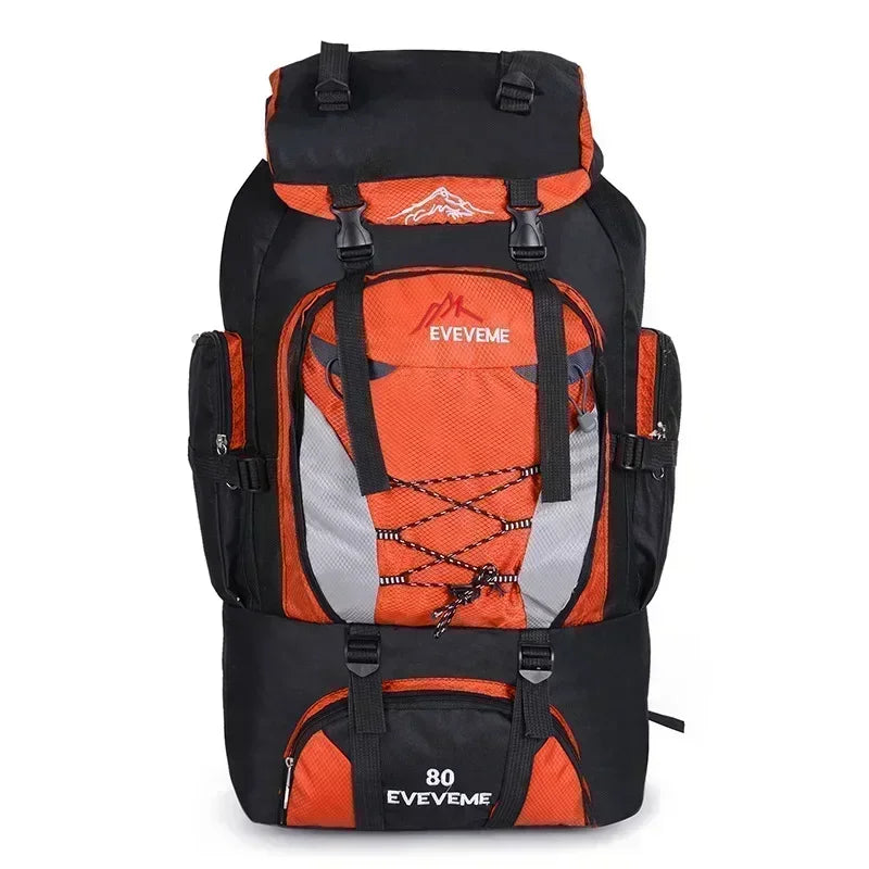 80L Camping Hiking Backpack Waterproof Travel Rucksack
