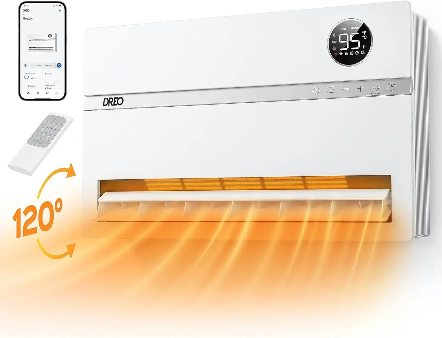 Smart Wall Heater Electric Space Heater With Remote