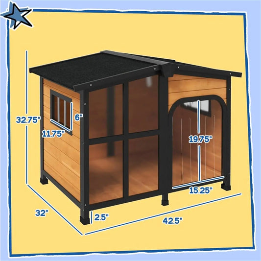 Eco-Friendly Weatherproof Dog House for Outdoor Comfort
