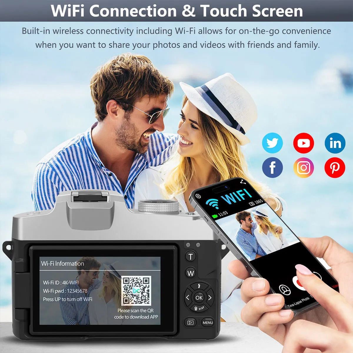 75MP 4K Vlogging Camera With Flip Screen And 18X Zoom