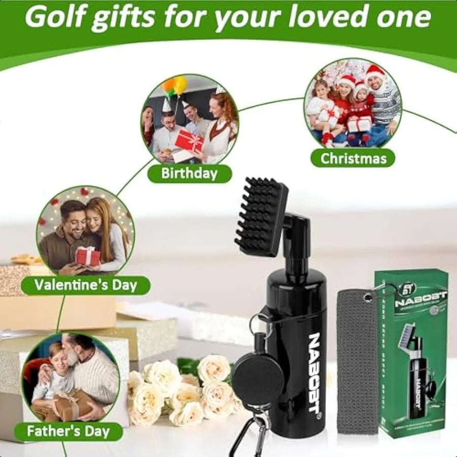 Premium Golf Towel And Club Cleaner Brush Set With Clip