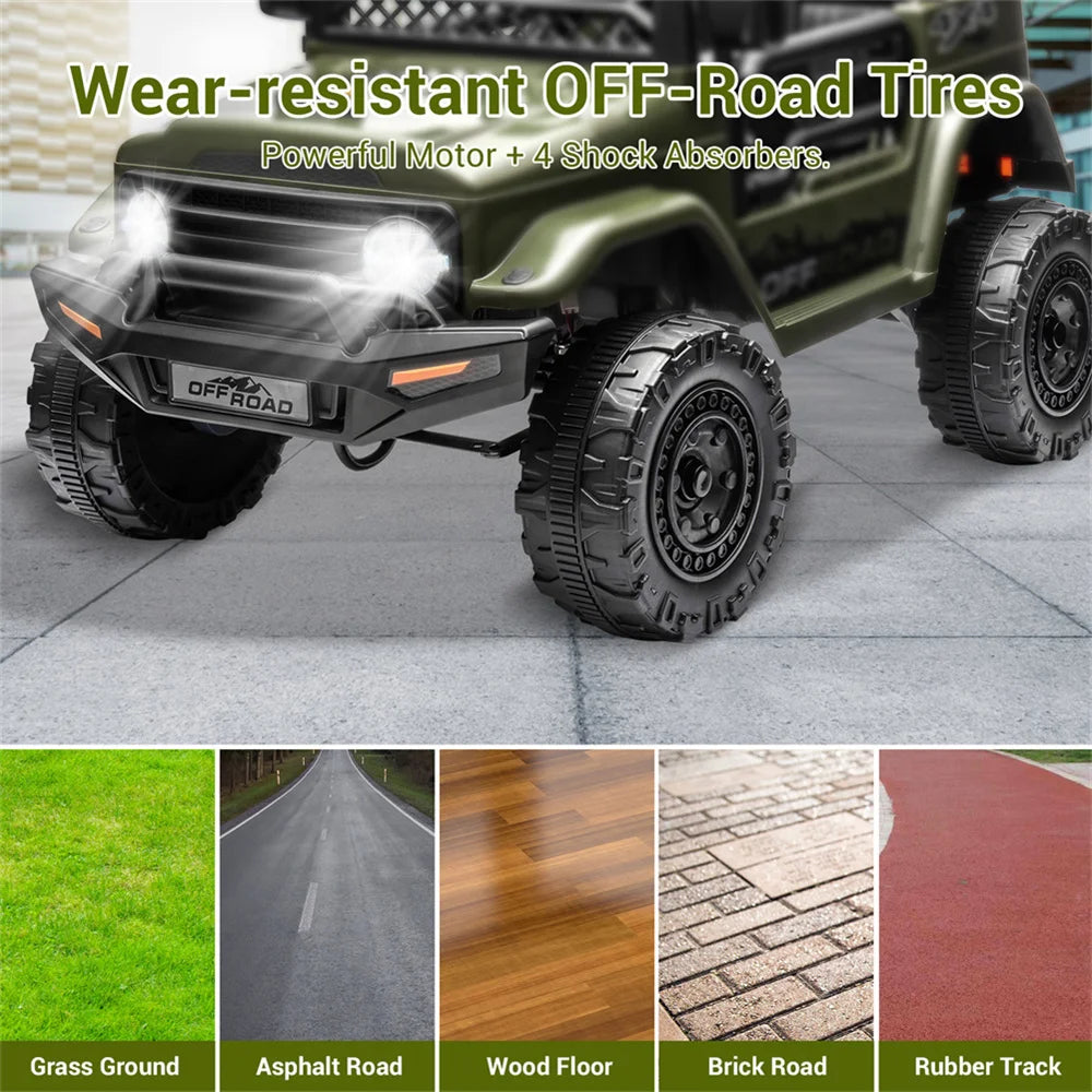 12V Kids Ride On Car Two Seater With Rechargeable Remote