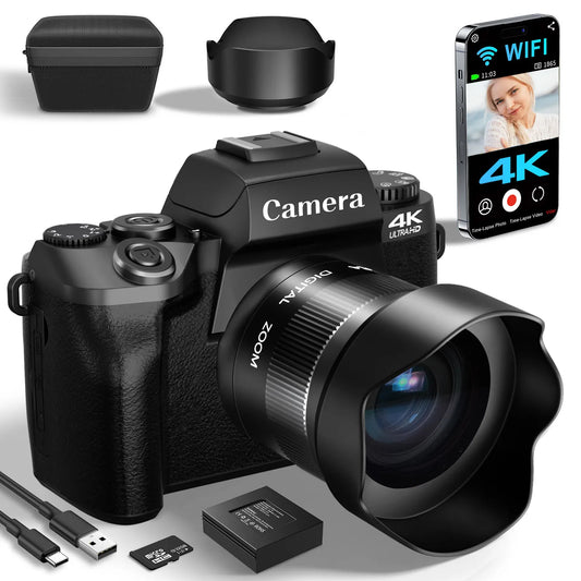 4K Vlogging Camera With WiFi And 4 Inch Touch Screen