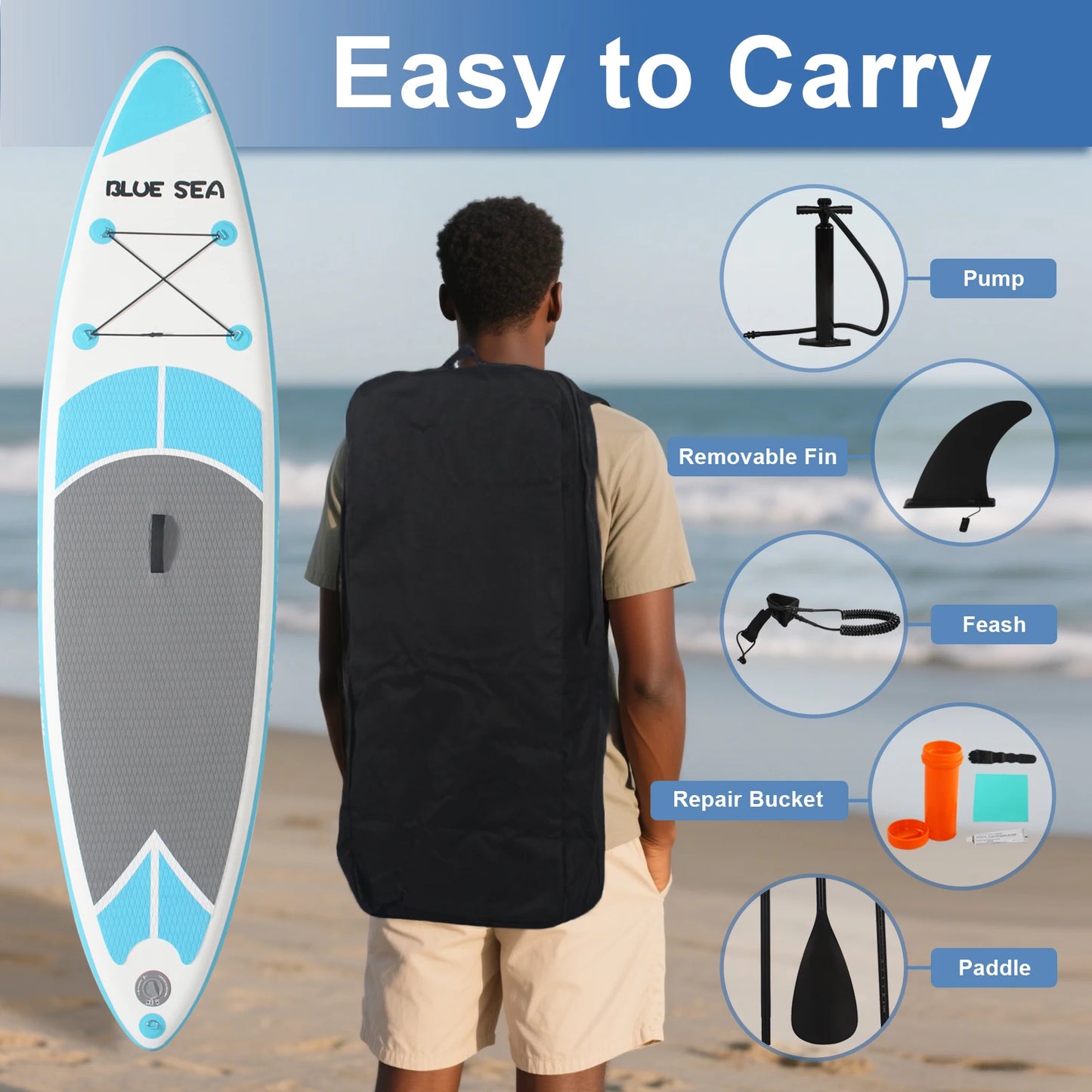 Inflatable Stand Up Paddle Board – Anti-Slip EVA Deck for Enhanced Stability
