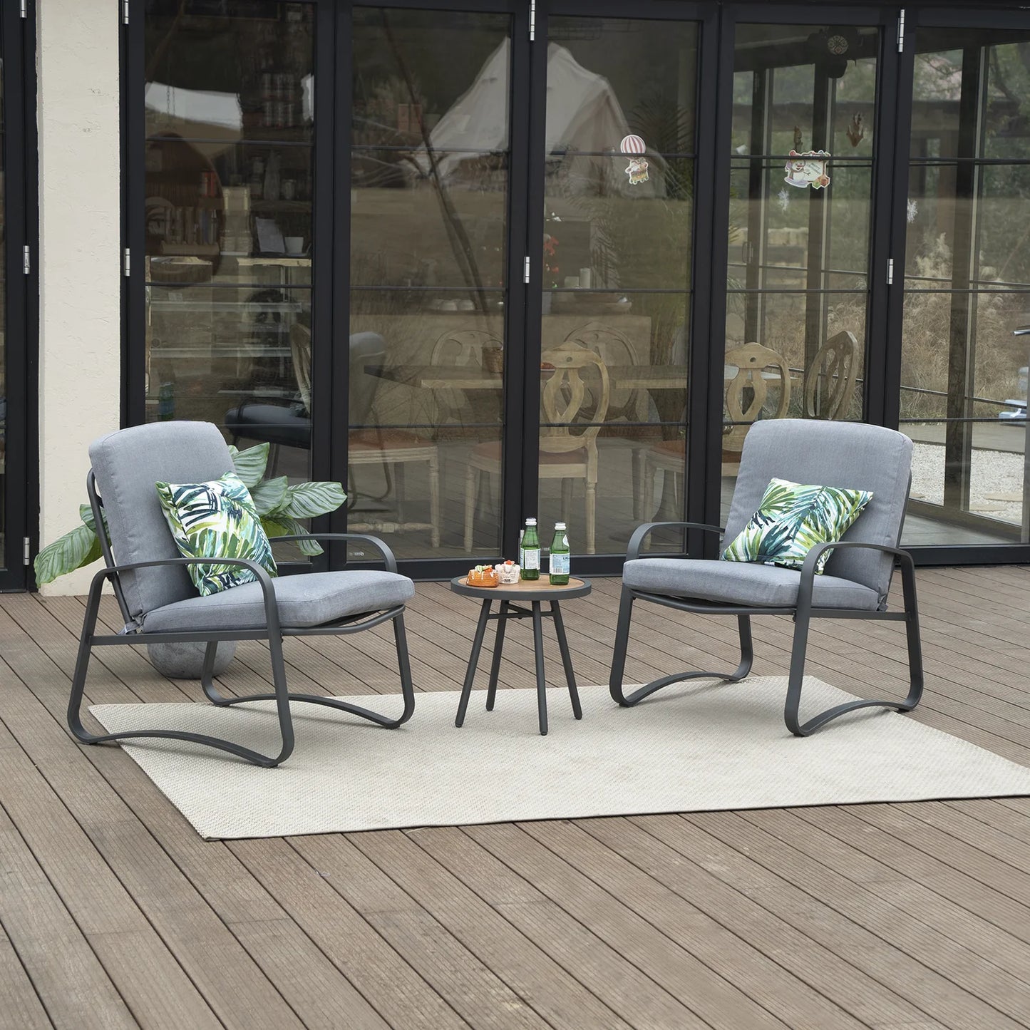 NAGA BAHNA Comfortable Wicker Rocking Bistro Set