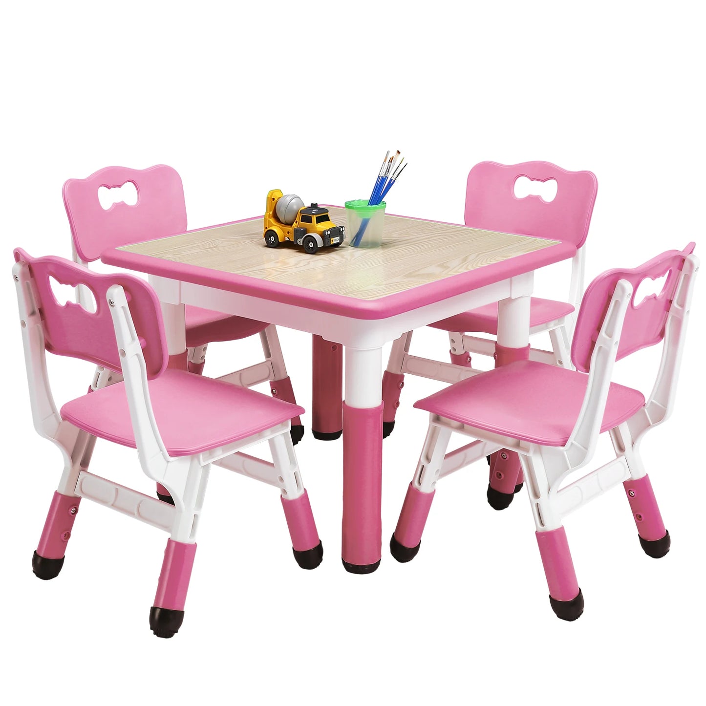 Height Adjustable Kids Table and Chairs for Ages 3 8