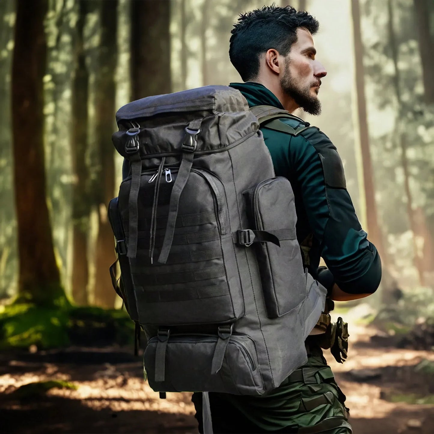 Versatile 80L Tactical Mountaineering Backpack for Outdoor Adventures