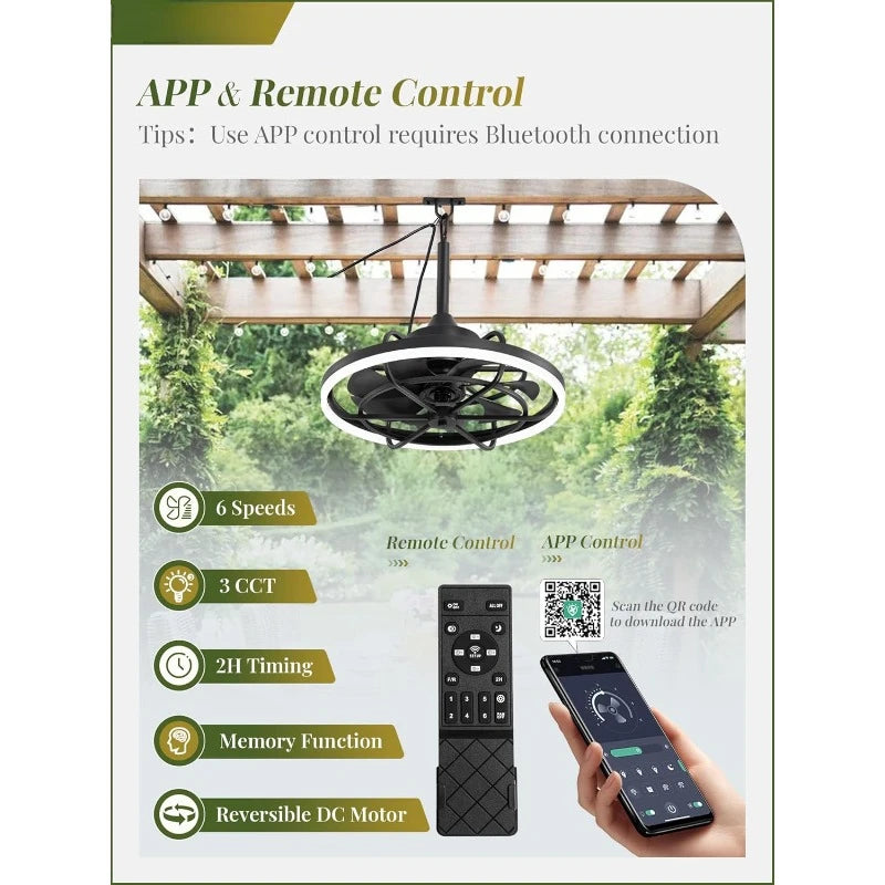 Weatherproof Outdoor Ceiling Fan with Remote Control