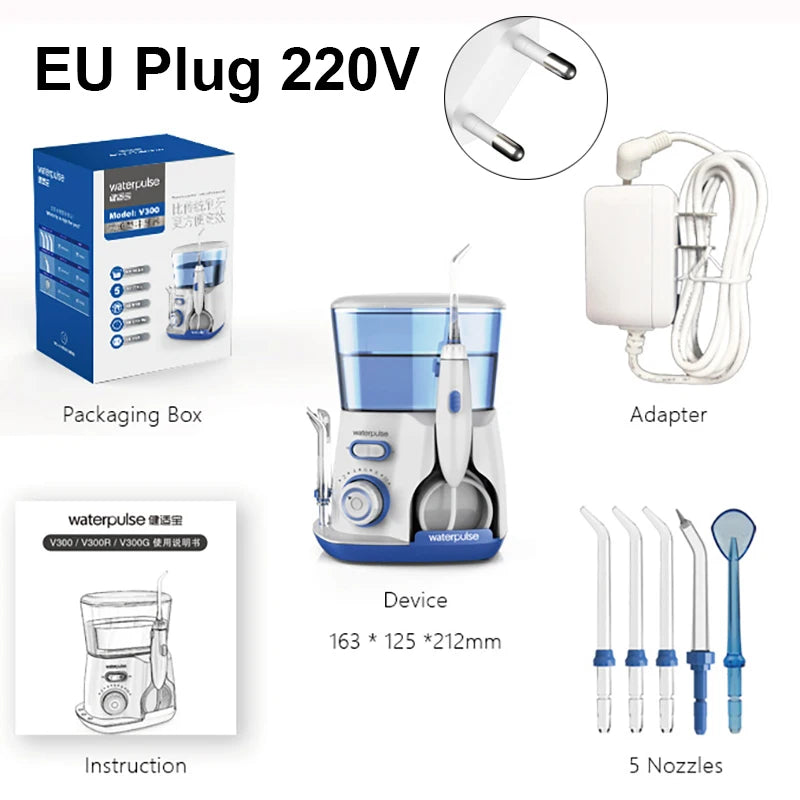 Water Flosser – High Pressure Cleaning with 800ML Capacity and Five Tips
