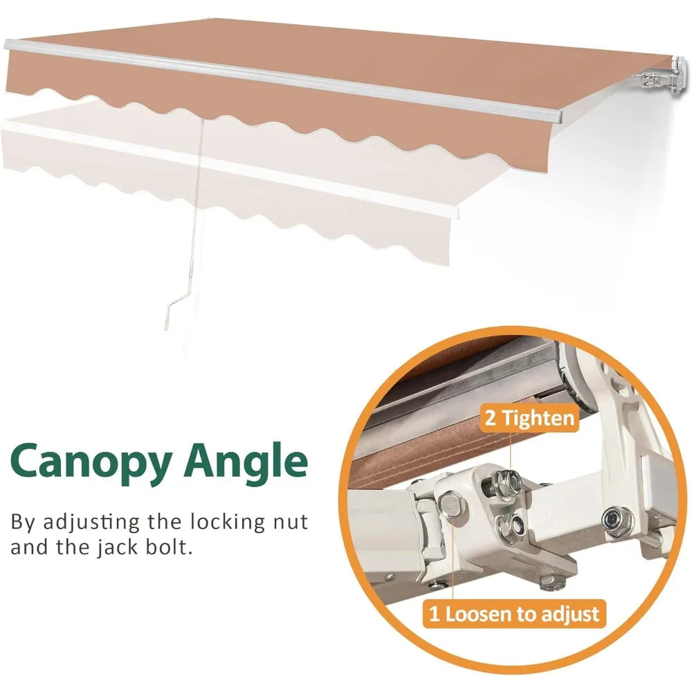 Manual Retractable Patio Awning for Stylish Outdoor Shade
